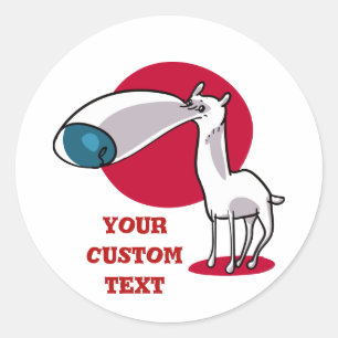 Grote neus grappige hond cartoon ronde sticker