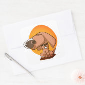 Grote neus grappige hond cartoon vierkante sticker (Envelop)