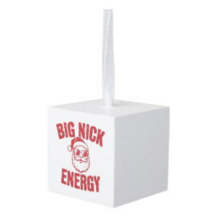 Grote Nick Energie Grappige Kerstman Grove Kerstgr Kubus Ornament