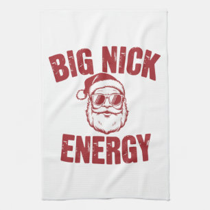 Grote Nick Energie Grappige Kerstman Grove Kerstgr Theedoek