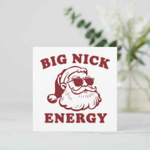 Grote Nick Energie Grappige Kerstman Kerst Vintage Feestdagenkaart