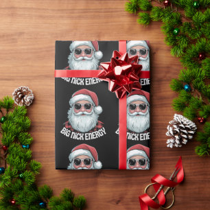 Grote Nick Energie Grappige Kerstman Zonnebril Ker Cadeaupapier
