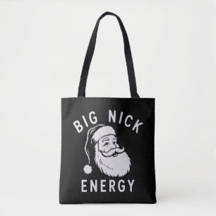 Grote Nick Energie Grappige Kerstmis Dikke Kerstma Draagtas