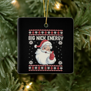 Grote Nick Energie Kerstman Lelijke Kersttrui Keramisch Ornament