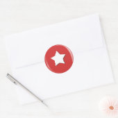 Grote noodlijdende witte ster rood ronde sticker (Envelop)