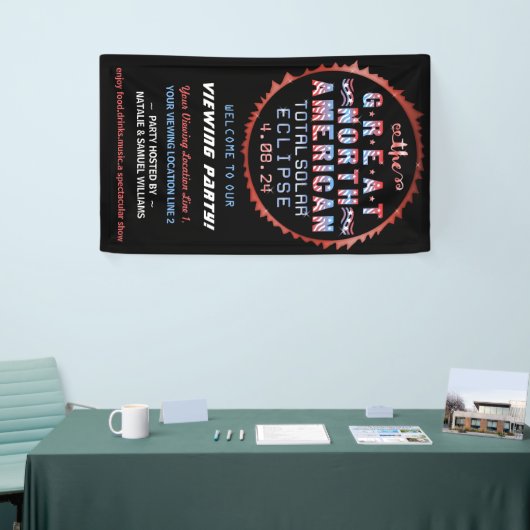 Grote Noord-Amerikaanse Solar Eclipse Viewing Part Spandoek (Beurs)