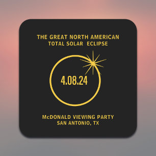 Grote Noord-Amerikaanse totale zonsverduistering 0 Vierkante Kartonnen Onderzetter