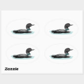 Grote Noordelijke Loon Ovale Sticker (Vel)