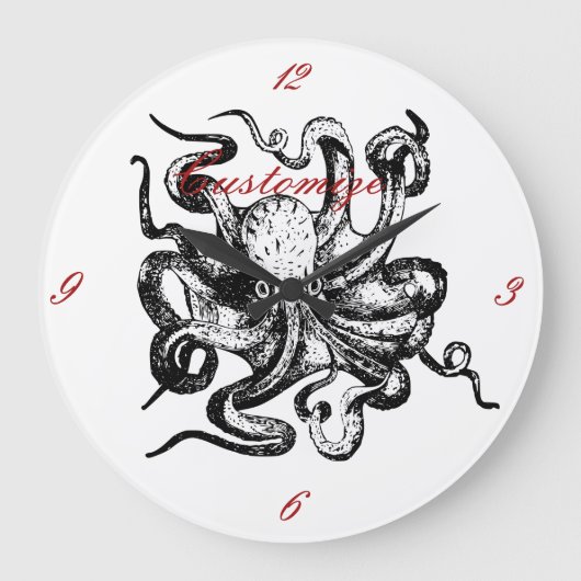 Grote octopus Thunder_Cove Klok (Voorkant)