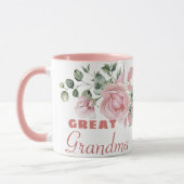 Grote Oma Jaar Opgericht Custom Roze Rozen Mok (Links)