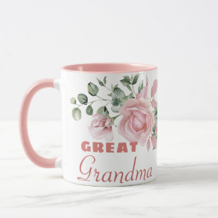 Grote Oma Jaar Opgericht Custom Roze Rozen Mok