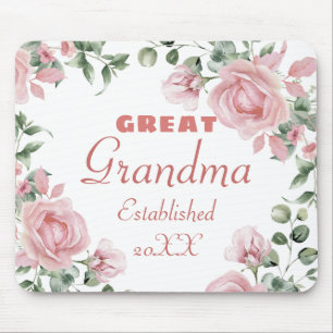 Grote Oma Jaar Opgericht Custom Roze Rozen Muismat