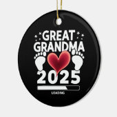 Grote oma laden 2025 zwangerschap aankondiging keramisch ornament (Links)