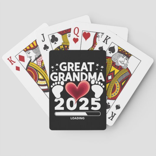 Grote oma laden 2025 zwangerschap aankondiging pokerkaarten (Achterkant)