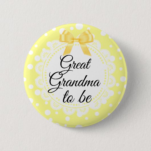 Grote oma om geel polka dot douche Button te zijn (Voorkant)