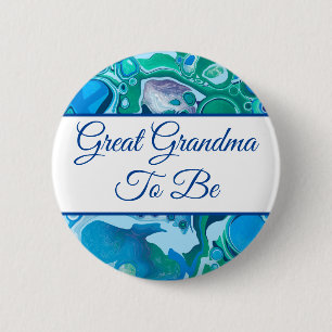 Grote oma om te worden   Baby shower van jongen Ronde Button 5,7 Cm