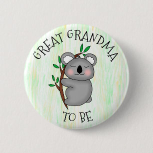Grote oma om te worden   Koala-Baby shower Ronde Button 5,7 Cm