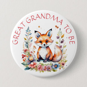 Grote oma om te zijn Baby Fox Baby shower Ronde Button 7,6 Cm