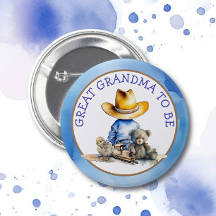 Grote oma om van een Lil' Cowboy te zijn BABY SH Ronde Button 5,7 Cm