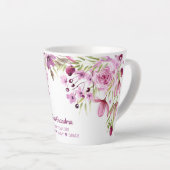 Grote oma Roze en paarse bloemen Latte Mok (Rechterhoek)