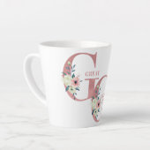 Grote Oma Roze Glitter Bloem Letters Latte Mok (Linkerhoek)