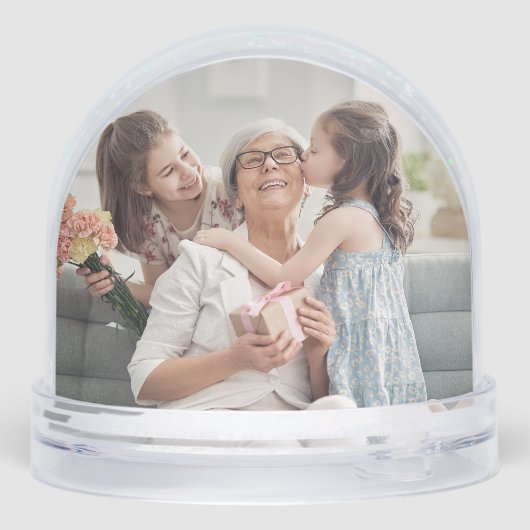 Grote oma We houden van je Modern Script 2 foto's Sneeuwbol (Achterkant)