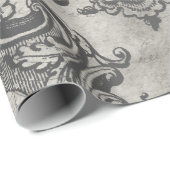 Grote omhulde spin op lichte grijs cadeaupapier (Rol Hoek)