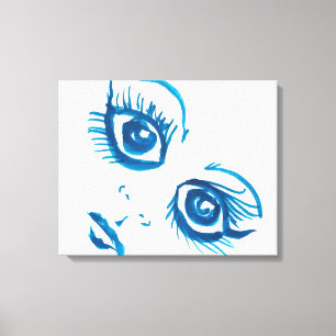 Grote Oog Blauwdruk Canvas Afdruk