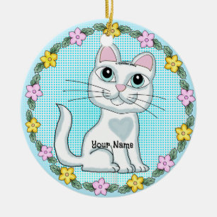 Grote Oog Kitten Kat Keramisch Ornament