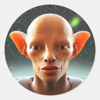 Grote oorlogen Mensen als Alien in de ruimte Ronde Sticker