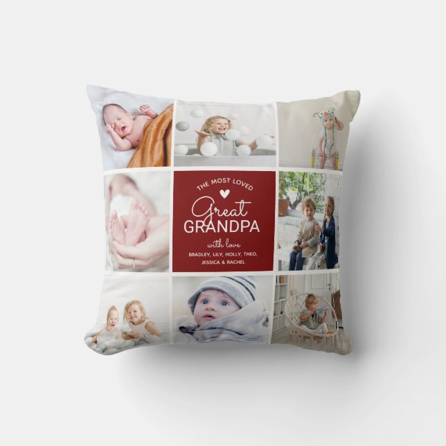 GROTE OPA 'de meest geliefde' Fotocollage Kussen (Voorkant)