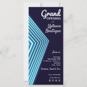 Grote opening Blauwe Neon Uitnodigingen (Voorkant)