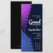 Grote opening Roze Paarse Neon Uitnodigingen (Voorkant / Achterkant)