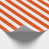 Grote Oranje en witte strepen Cadeaupapier (Hoek)