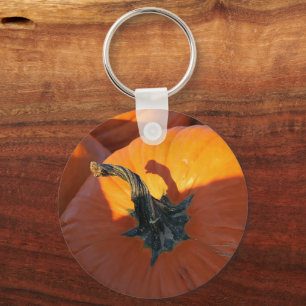 Grote Oranje Pompoen Sleutelhanger