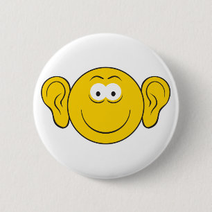 Grote Oren Gezicht Ronde Button 5,7 Cm