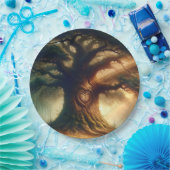 Grote Oude Eik Betoverd Rustiek Bos Bruiloft Papieren Bordje (Feest)