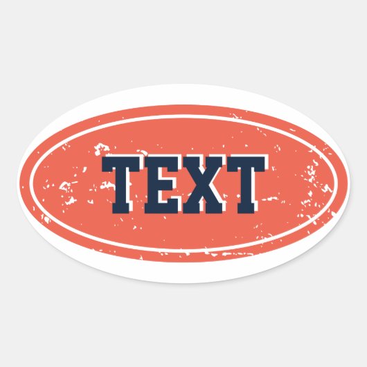 grote ovale logo met aangepaste tekst sticker (Voorkant)