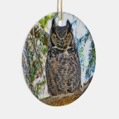 Grote paarden en kippen keramisch ornament (Rechts)