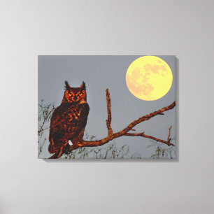 Grote paarden Moon vol Canvas Afdruk