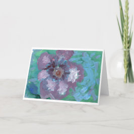 Grote paarse bloemenkaart kaart