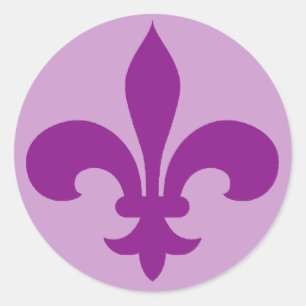 Grote Paarse of Violet Fleur de Lis Stickers