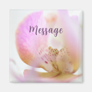 Grote Paarse Orchidee Bloemen Bokeh Foto Magneet