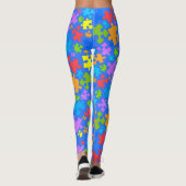 Grote paaskleurautisme Puzzle-artikelen op B BLUE Leggings (Achterkant)