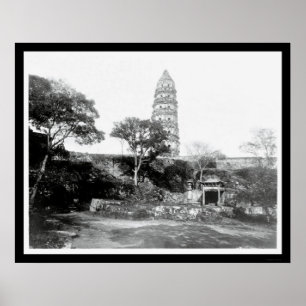 Grote pagode in Soochow, China 1898 Poster