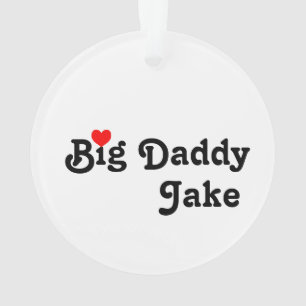 Grote papa met rode hart ornament