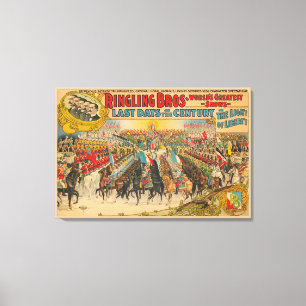 Grote parade met Mannen in uniformen te paard Canvas Afdruk