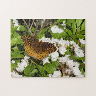 Grote parelmoervlinder op berglaurier legpuzzel