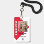 GROTE PAS MET FOTO I.D. PERSEPASSAGE EVENEMENT BADGE (Voorzijde met lanyard)
