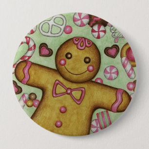 Grote Peperkoek Close-up Knop Ronde Button 4,0 Cm